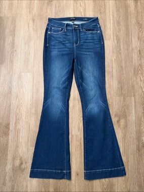Judy Blue Mid Rise Classic Flare Jeans Size 7/28 Dark Wash Stretch Denim JB88262